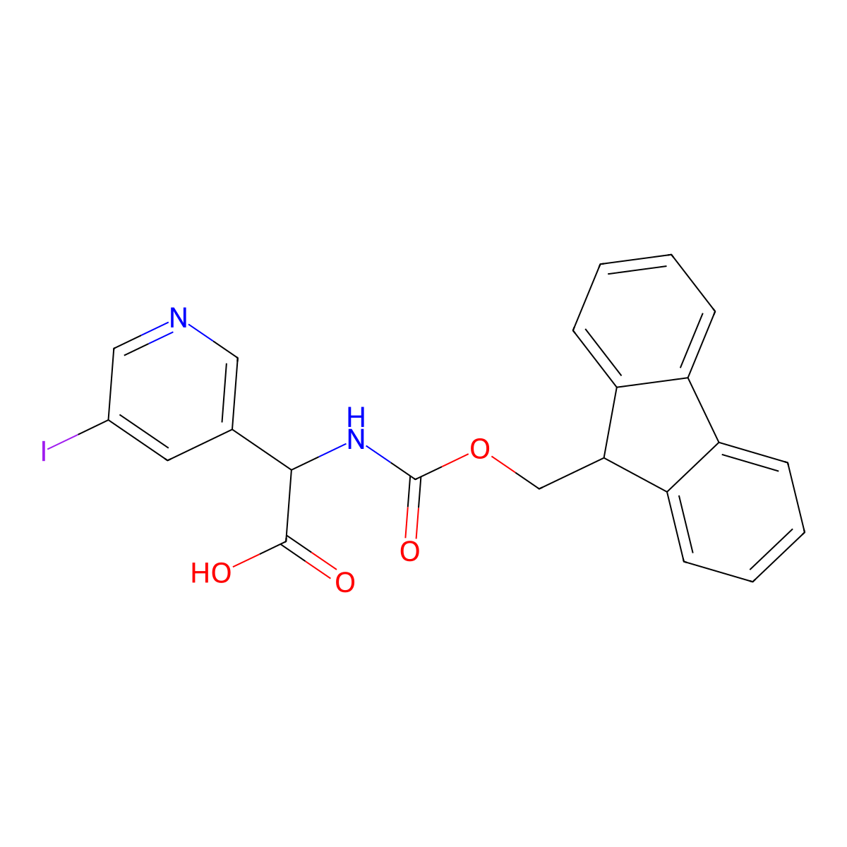 2-({[(9H-fluoren-9-yl)methoxy]carbonyl}amino)-2-(5-iodopyridin-3-yl)acetic acid molecular structure, CAS 2137471-24-8