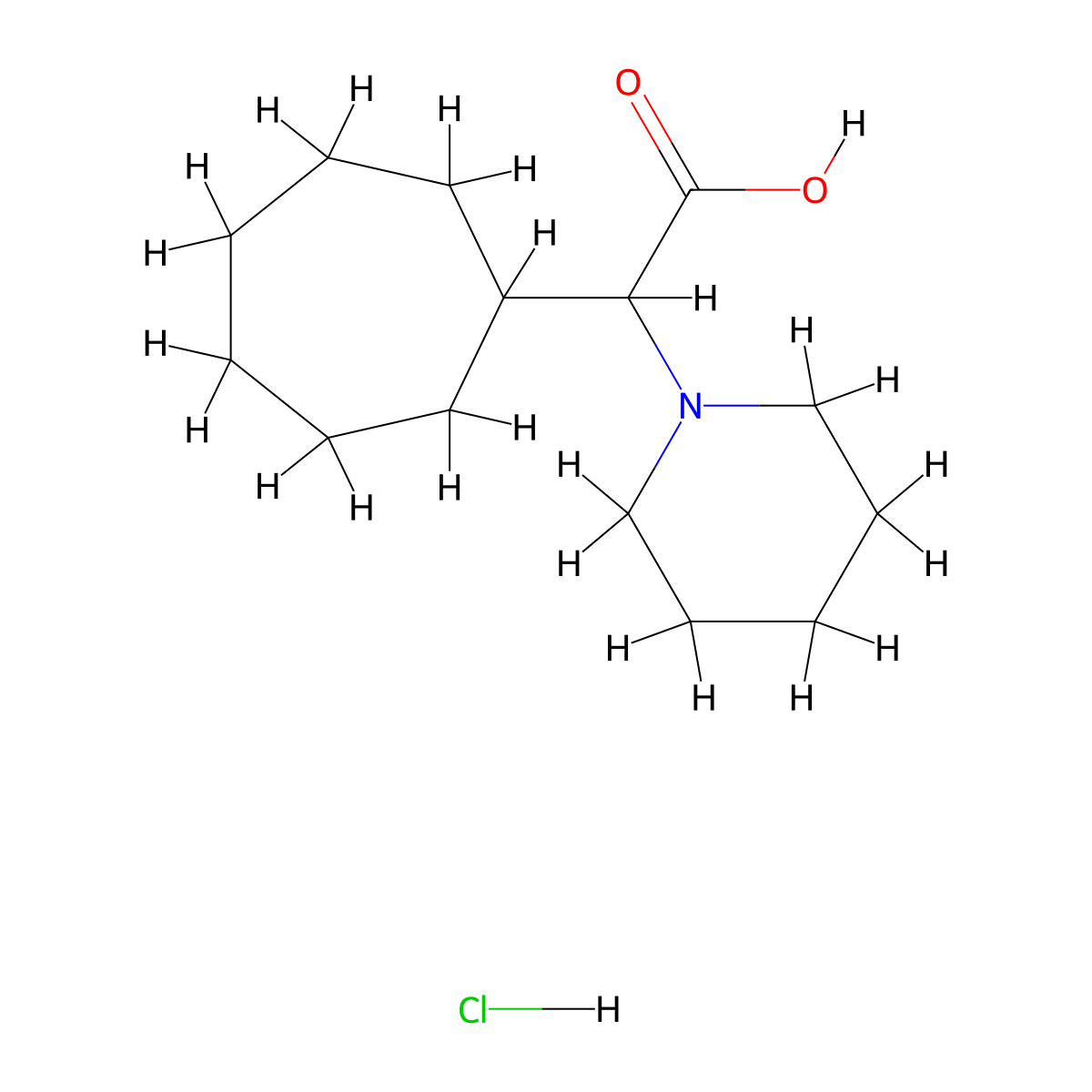 2-Cycloheptyl-2-(piperidin-1-yl)acetic acid hydrochloride molecular structure, CAS 2137471-69-1