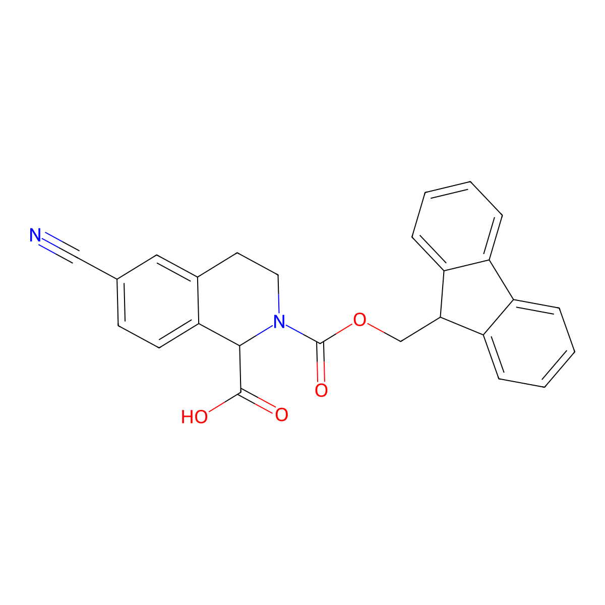 2-(((9H-Fluoren-9-yl)methoxy)carbonyl)-6-cyano-1,2,3,4-tetrahydroisoquinoline-1-carboxylic acid molecular structure, CAS 2137472-91-2