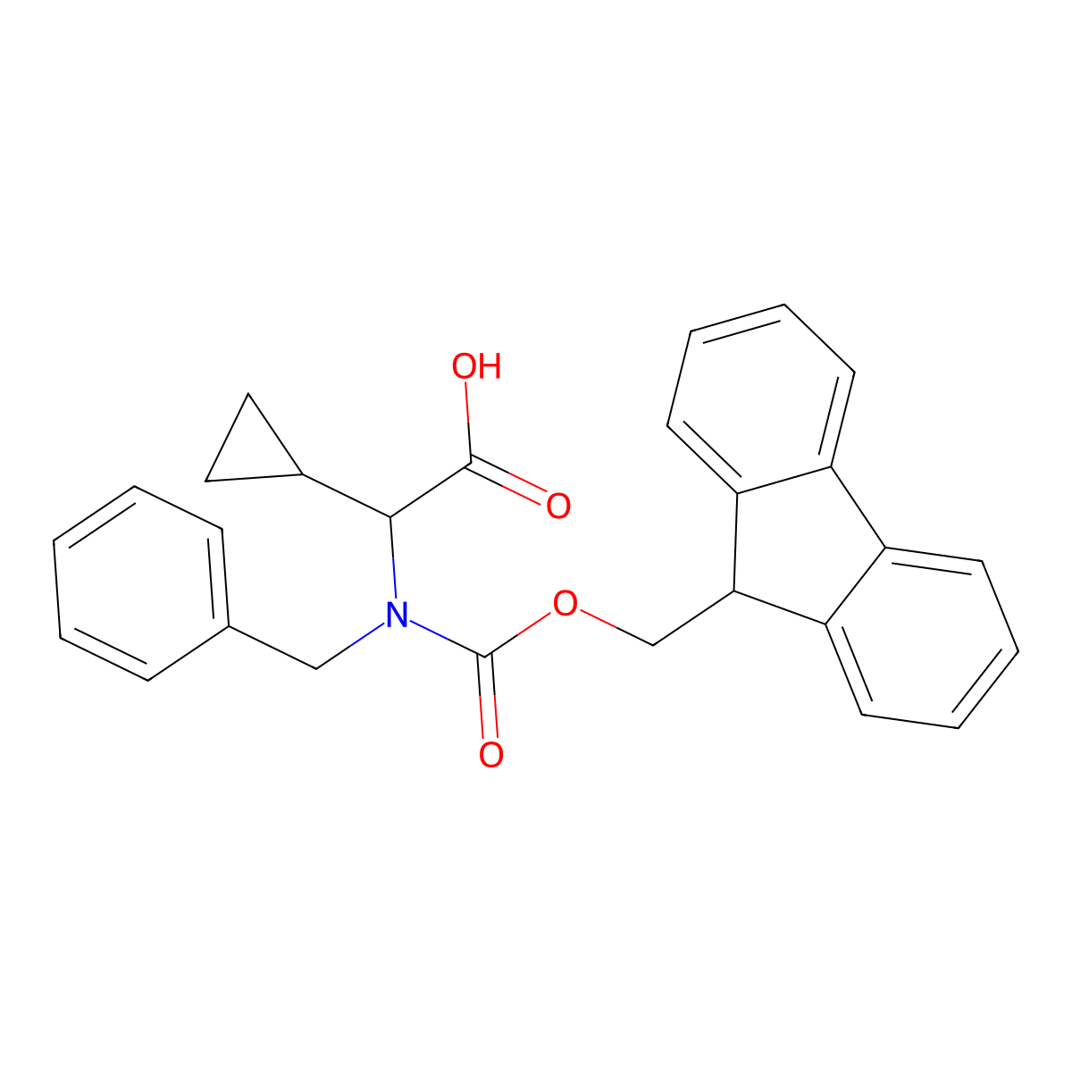 2-[benzyl({[(9H-fluoren-9-yl)methoxy]carbonyl})amino]-2-cyclopropylacetic acid molecular structure, CAS 2137472-94-5
