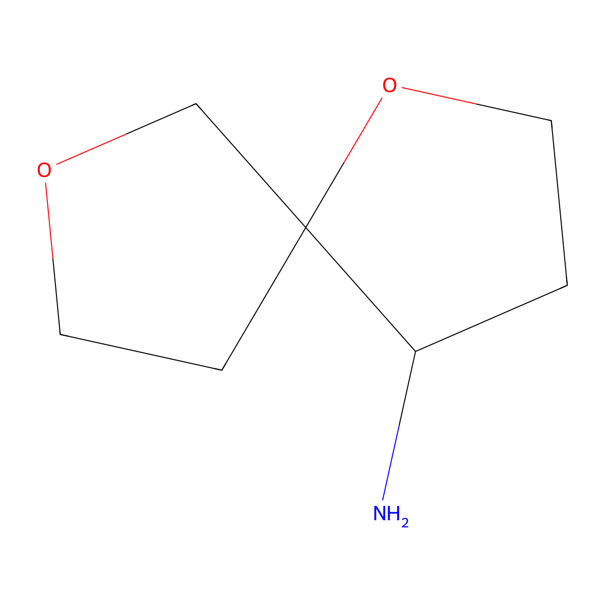 1,7-Dioxaspiro(4.4)nonan-4-amine molecular structure, CAS 2137477-43-9