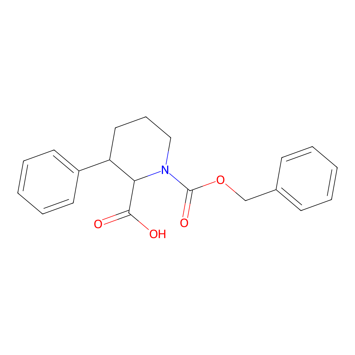 1-[(Benzyloxy)carbonyl]-3-phenylpiperidine-2-carboxylic acid molecular structure, CAS 2137478-29-4