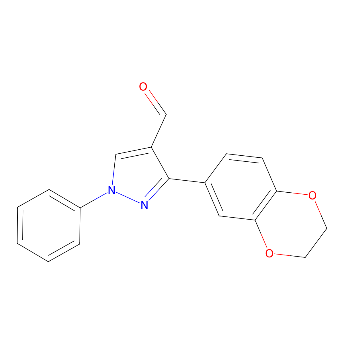 3-(2,3-Dihydro-1,4-benzodioxin-6-YL)-1-phenyl-1H-pyrazole-4-carbaldehyde molecular structure, CAS 213748-09-5