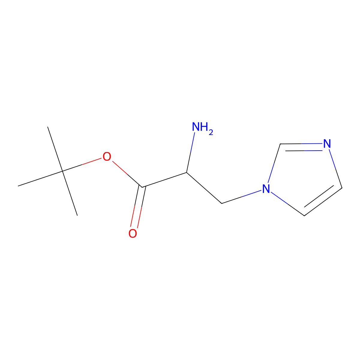 tert-butyl 2-amino-3-(1H-imidazol-1-yl)propanoate molecular structure, CAS 2137481-49-1