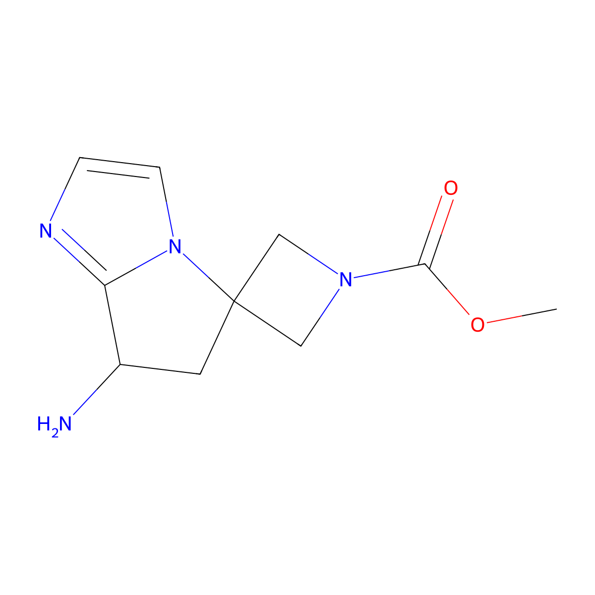 Methyl 7'-amino-6',7'-dihydrospiro[azetidine-3,5'-pyrrolo[1,2-a]imidazole]-1-carboxylate molecular structure, CAS 2137481-83-3