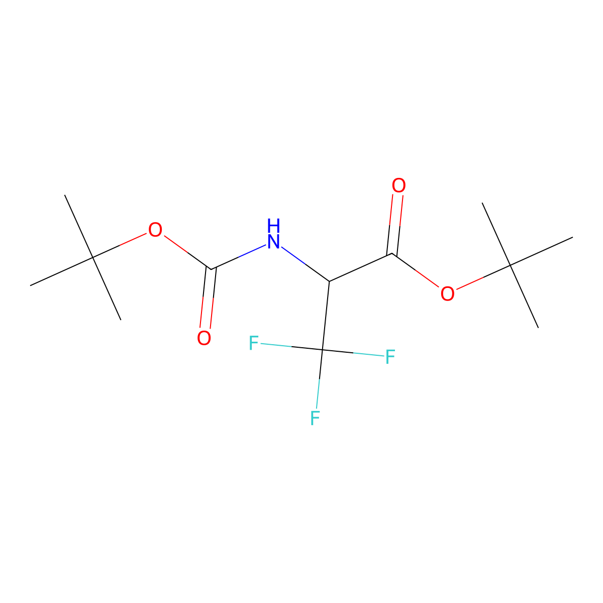 Tert-butyl 2-{[(tert-butoxy)carbonyl]amino}-3,3,3-trifluoropropanoate molecular structure, CAS 2137481-95-7