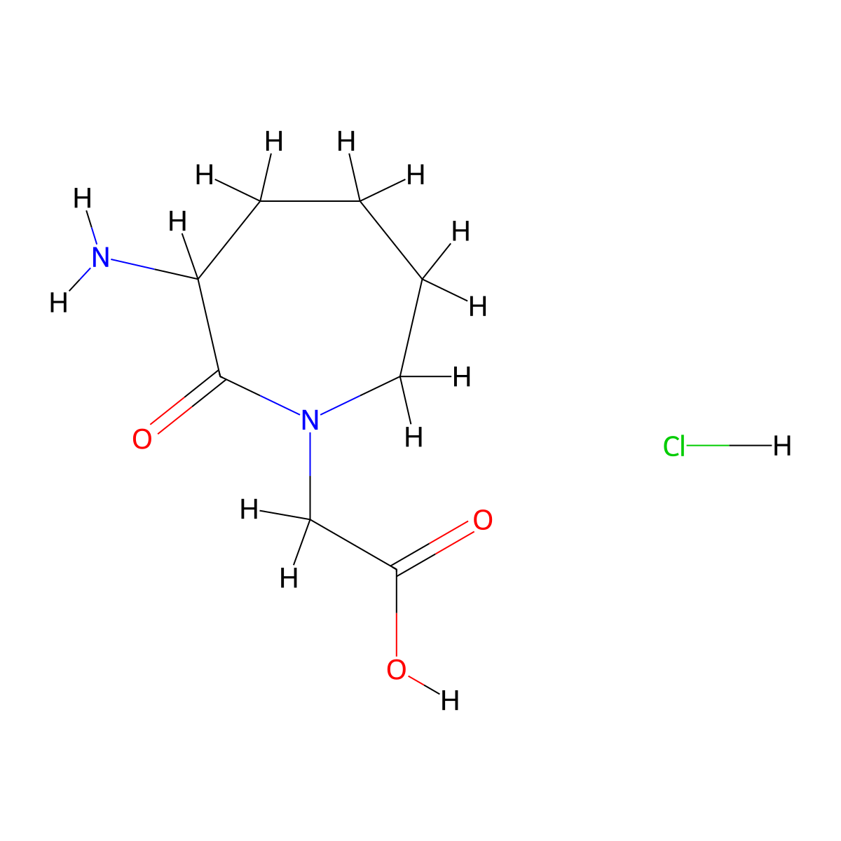2-(3-Amino-2-oxoazepan-1-yl)acetic acid hydrochloride molecular structure, CAS 2137482-10-9