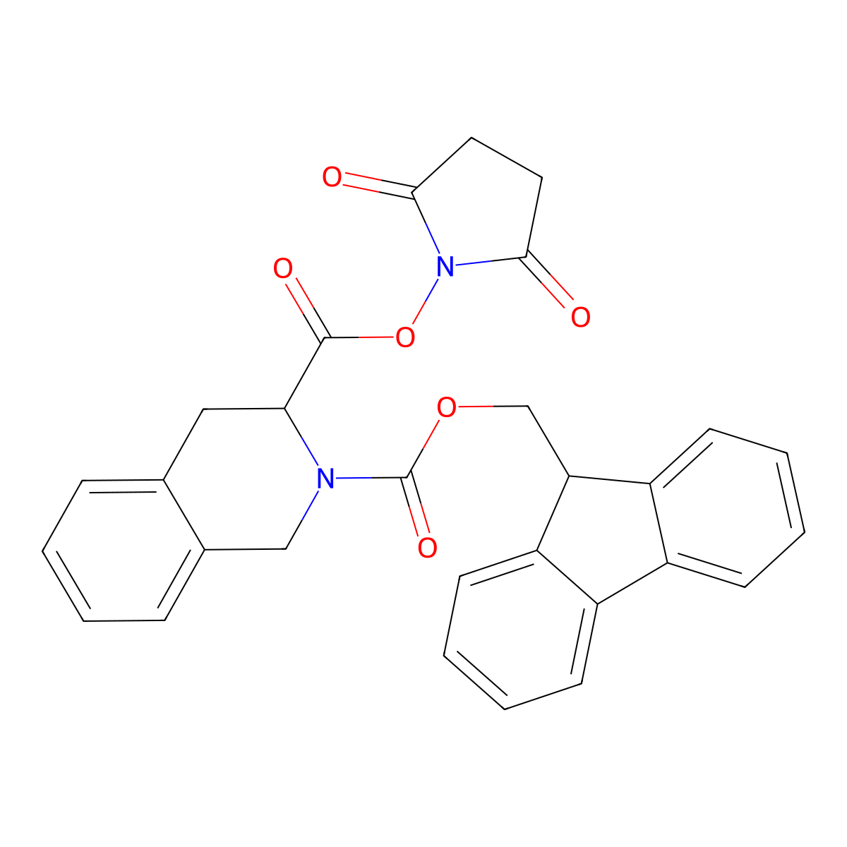 2-((9H-Fluoren-9-yl)methyl) 3-(2,5-dioxopyrrolidin-1-yl) (S)-3,4-dihydroisoquinoline-2,3(1H)-dicarboxylate molecular structure, CAS 2137482-66-5