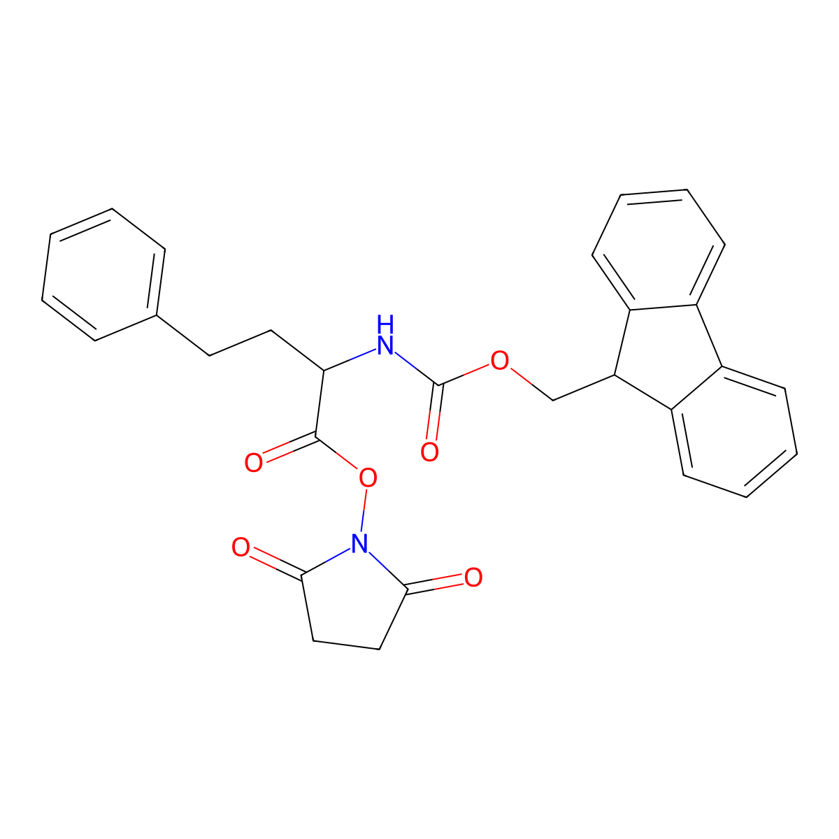 2,5-Dioxopyrrolidin-1-yl (S)-2-((((9H-fluoren-9-yl)methoxy)carbonyl)amino)-4-phenylbutanoate molecular structure, CAS 2137482-73-4