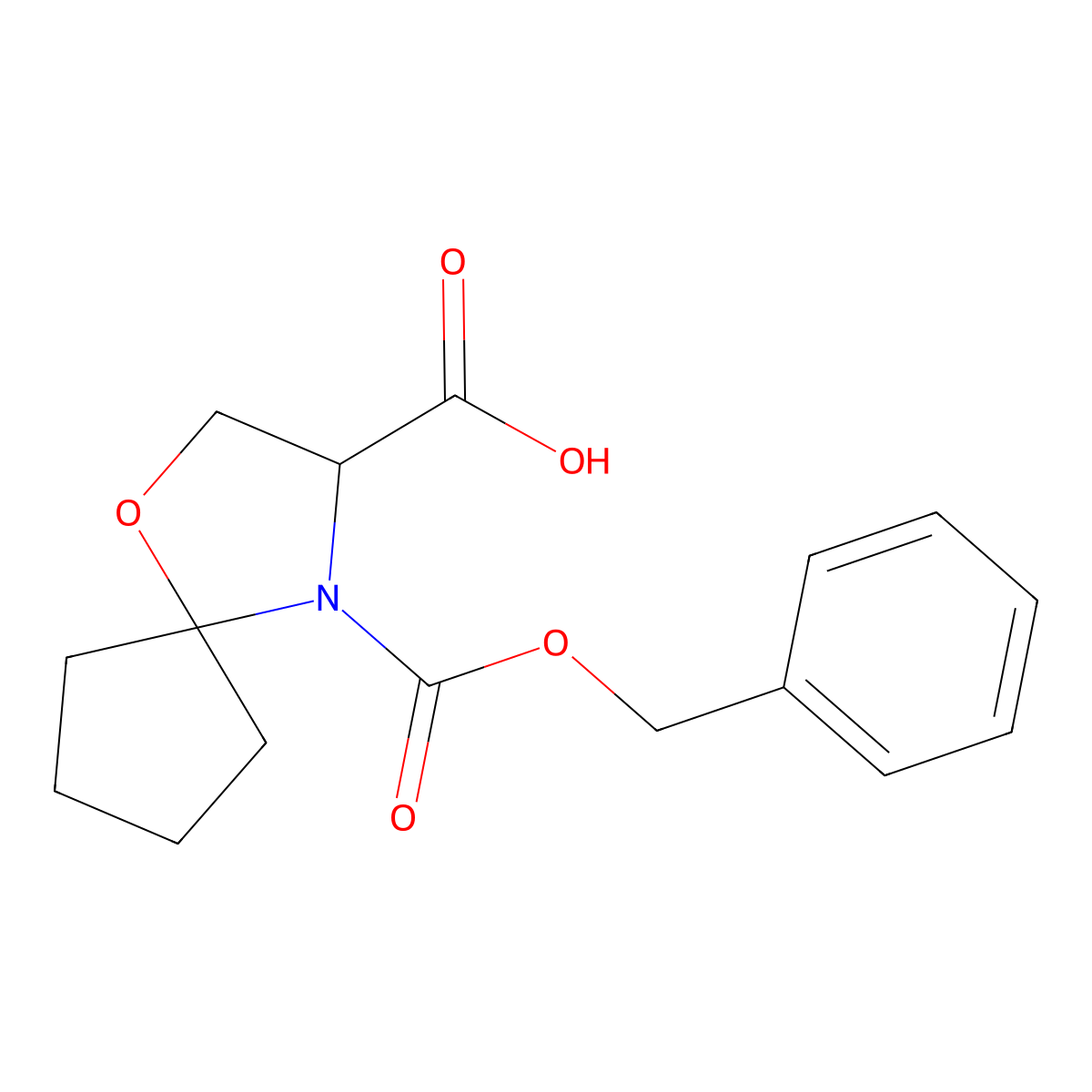 4-[(Benzyloxy)carbonyl]-1-oxa-4-azaspiro[4.4]nonane-3-carboxylic acid molecular structure, CAS 2137483-80-6
