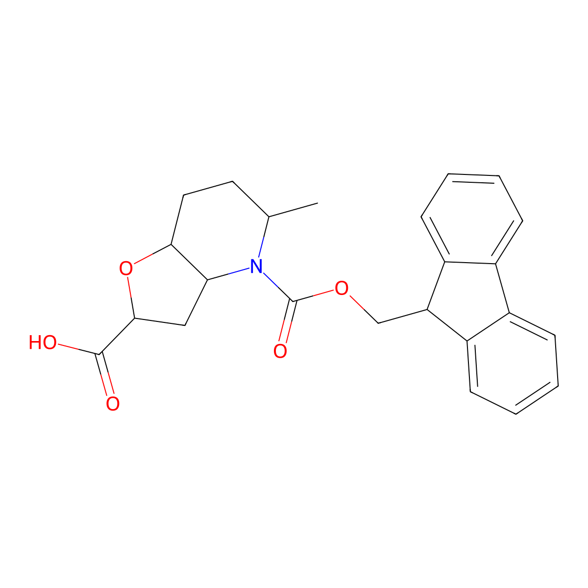 4-{[(9H-fluoren-9-yl)methoxy]carbonyl}-5-methyl-octahydrofuro[3,2-b]pyridine-2-carboxylic acid molecular structure, CAS 2137484-07-0