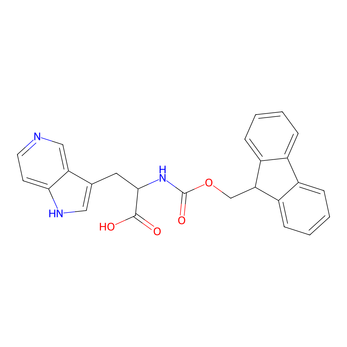 2-({[(9H-fluoren-9-yl)methoxy]carbonyl}amino)-3-{1H-pyrrolo[3,2-c]pyridin-3-yl}propanoic acid molecular structure, CAS 2137484-39-8