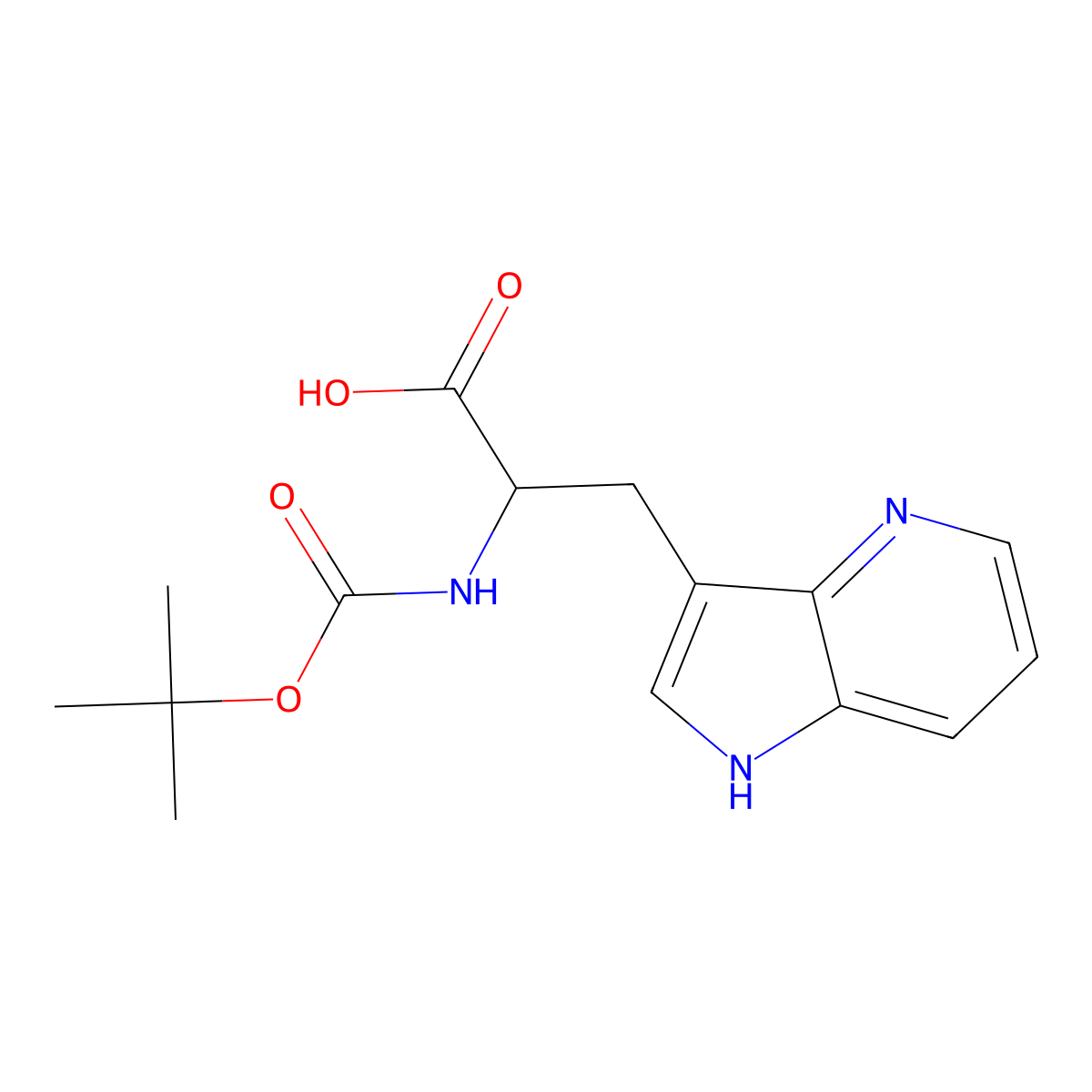 2-{[(tert-butoxy)carbonyl]amino}-3-{1H-pyrrolo[3,2-b]pyridin-3-yl}propanoic acid molecular structure, CAS 2137484-83-2