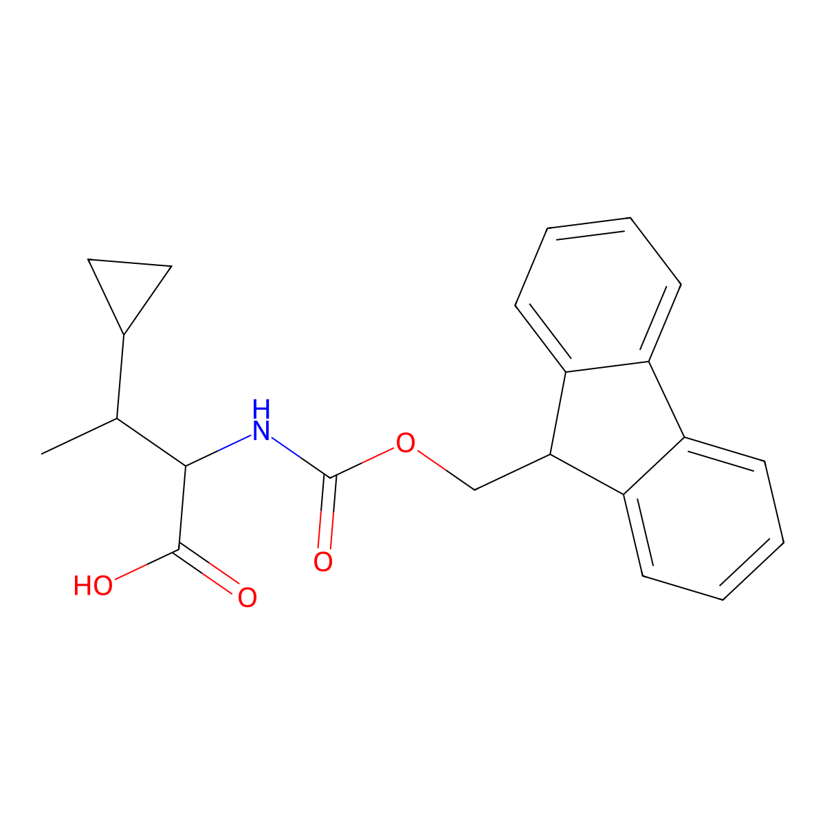 3-cyclopropyl-2-({[(9H-fluoren-9-yl)methoxy]carbonyl}amino)butanoicacid molecular structure, CAS 2137485-26-6