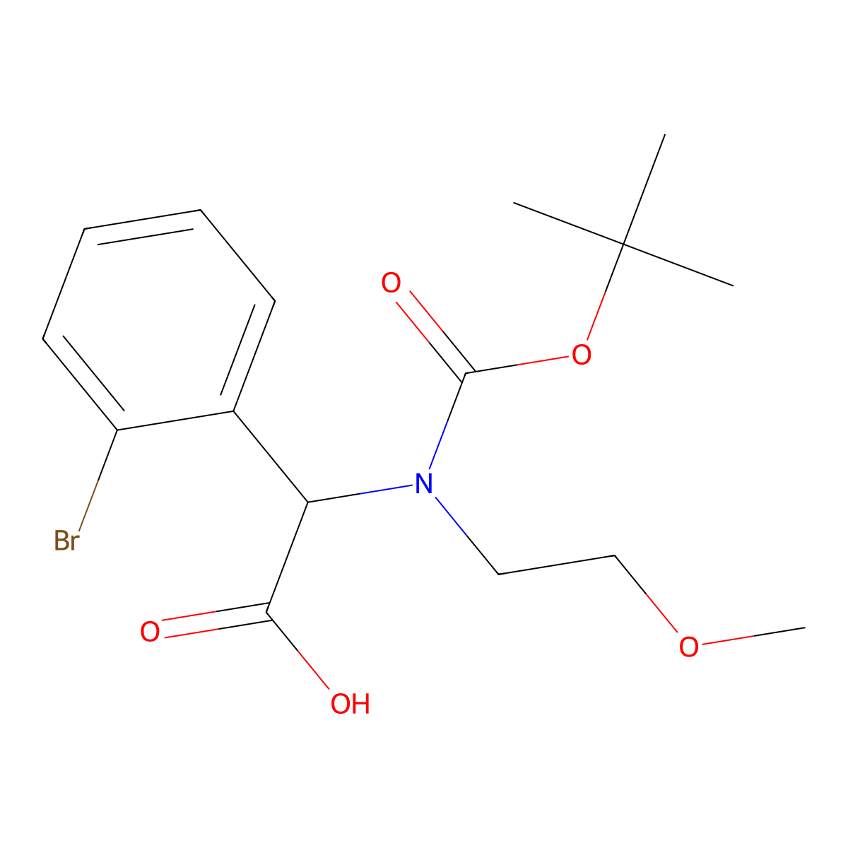 2-(2-Bromophenyl)-2-{[(tert-butoxy)carbonyl](2-methoxyethyl)amino}acetic acid molecular structure, CAS 2137488-36-7