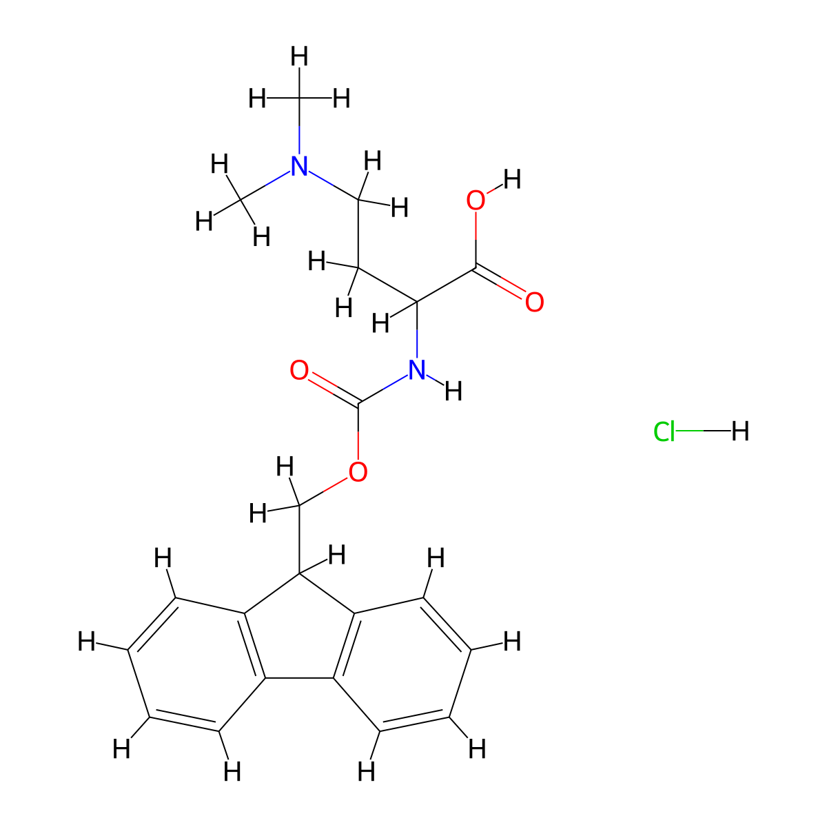 4-(dimethylamino)-2-({[(9H-fluoren-9-yl)methoxy]carbonyl}amino)butanoic acid hydrochloride molecular structure, CAS 2137488-99-2