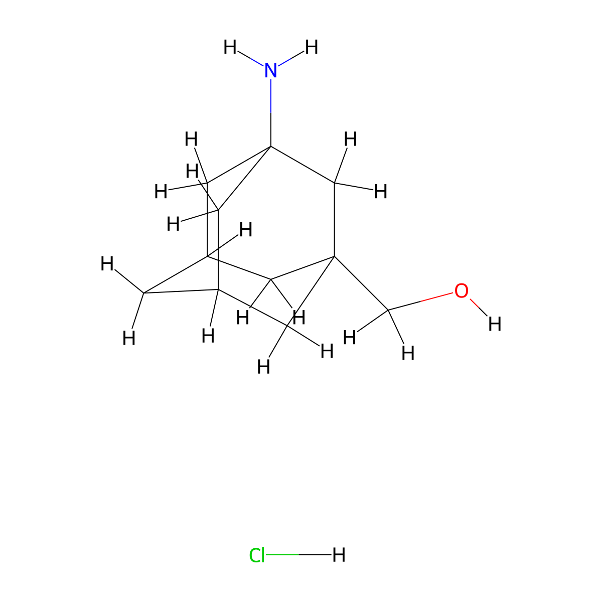 (3-Aminoadamantan-1-yl)methanol hydrochloride molecular structure, CAS 2137490-16-3