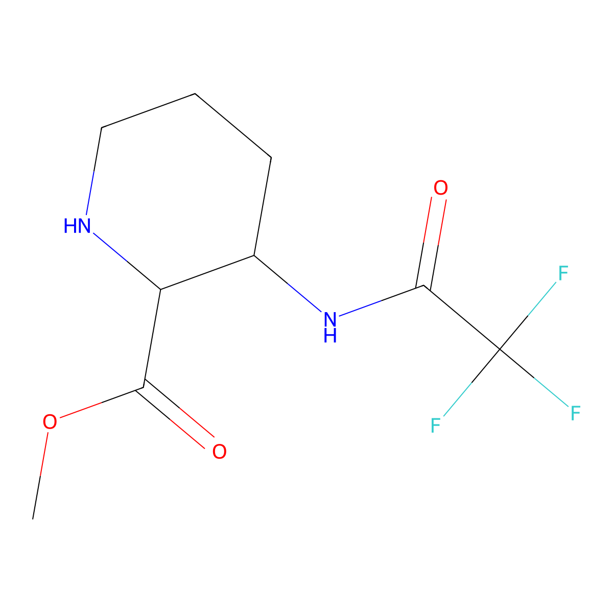 Methyl 3-(trifluoroacetamido)piperidine-2-carboxylate molecular structure, CAS 2137492-20-5