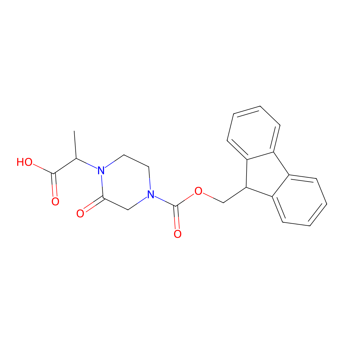 2-(4-{[(9H-fluoren-9-yl)methoxy]carbonyl}-2-oxopiperazin-1-yl)propanoic acid molecular structure, CAS 2137493-73-1