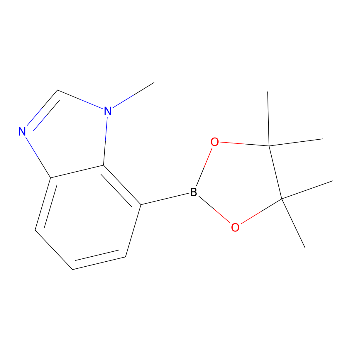 1-methyl-7-(tetramethyl-1,3,2-dioxaborolan-2-yl)-1H-1,3-benzodiazole molecular structure, CAS 2137501-50-7