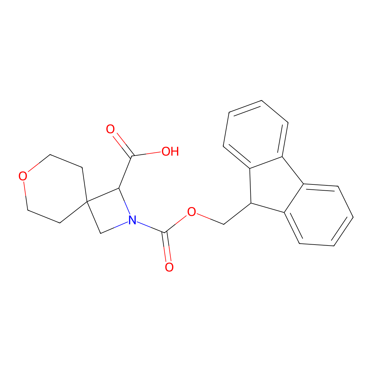 2-{[(9H-fluoren-9-yl)methoxy]carbonyl}-7-oxa-2-azaspiro[3.5]nonane-1-carboxylic acid molecular structure, CAS 2137503-11-6