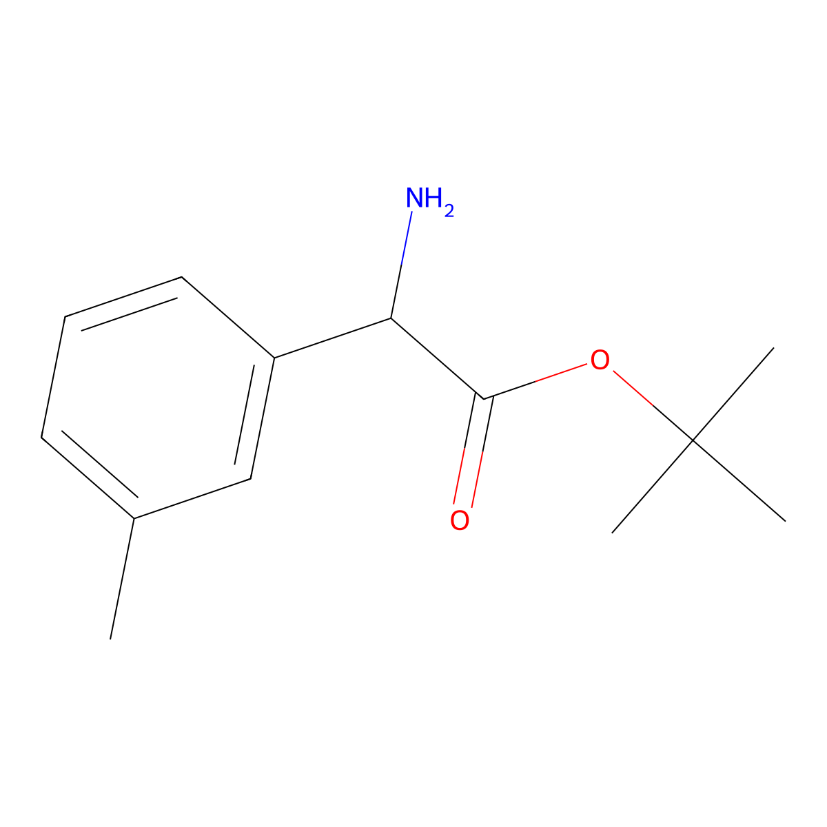 Tert-butyl 2-amino-2-(3-methylphenyl)acetate molecular structure, CAS 2137506-36-4