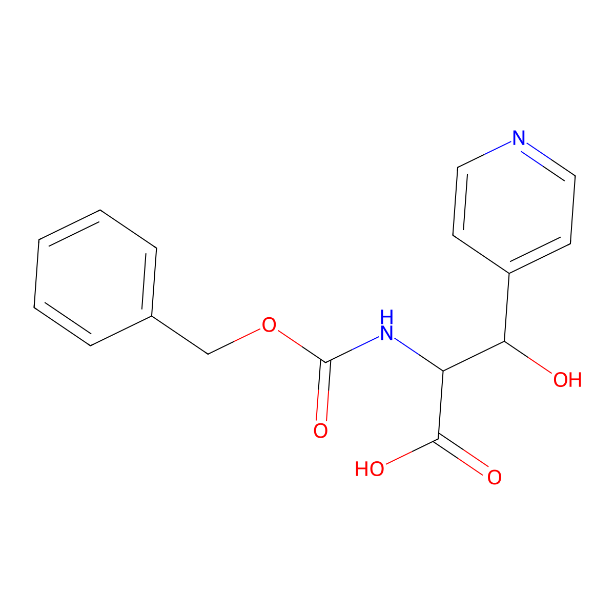 2-{[(Benzyloxy)carbonyl]amino}-3-hydroxy-3-(pyridin-4-yl)propanoic acid molecular structure, CAS 2137506-94-4