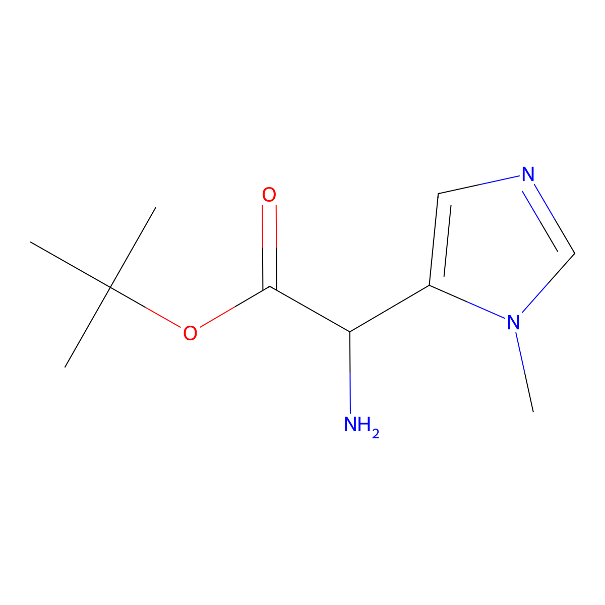 tert-butyl 2-amino-2-(1-methyl-1H-imidazol-5-yl)acetate molecular structure, CAS 2137509-40-9