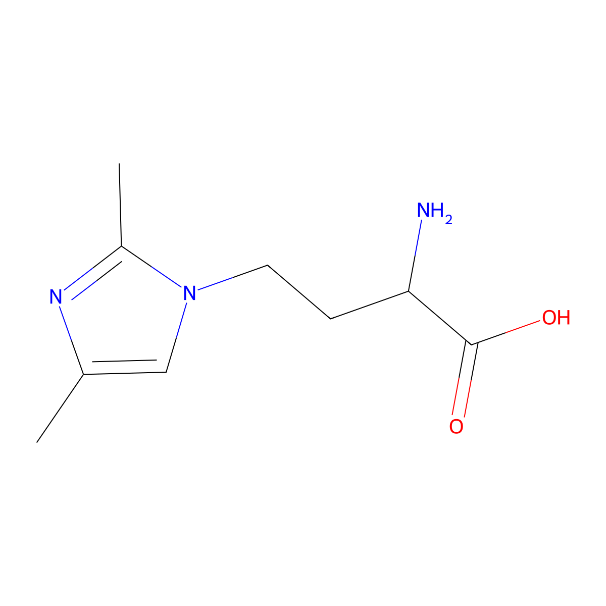 2-amino-4-(2,4-dimethyl-1H-imidazol-1-yl)butanoic acid molecular structure, CAS 2137509-76-1