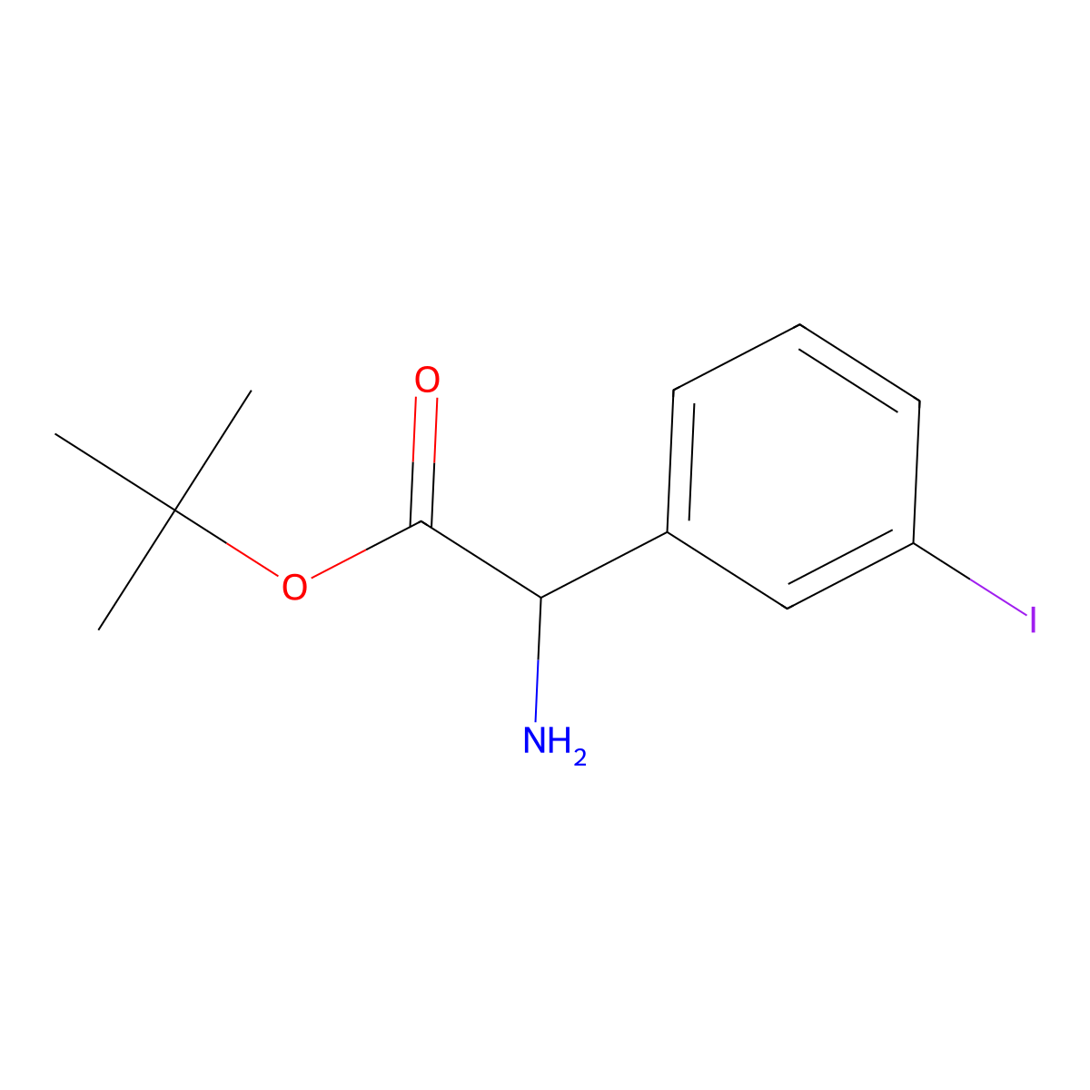 Tert-butyl 2-amino-2-(3-iodophenyl)acetate molecular structure, CAS 2137510-13-3