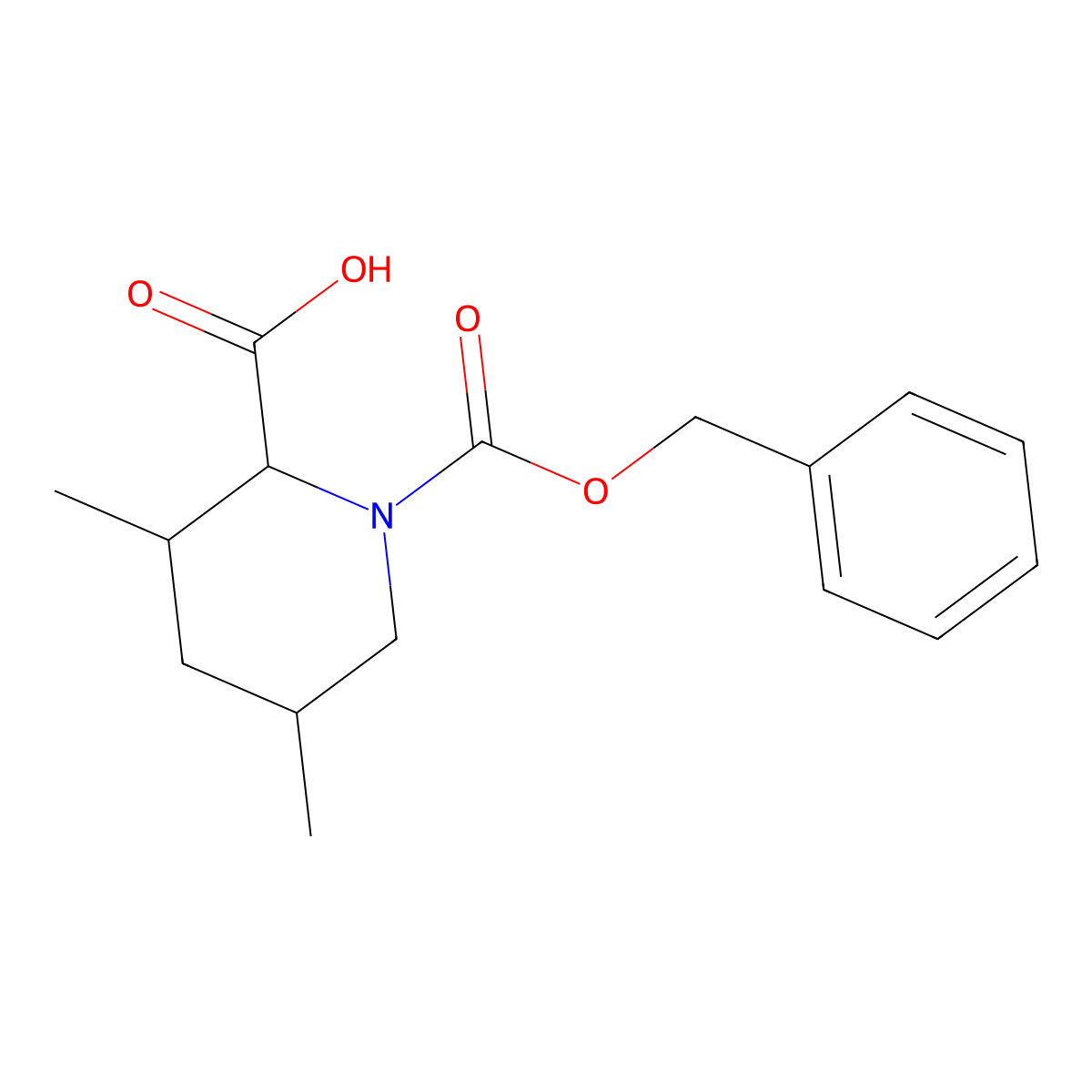 1-[(Benzyloxy)carbonyl]-3,5-dimethylpiperidine-2-carboxylic acid molecular structure, CAS 2137512-82-2