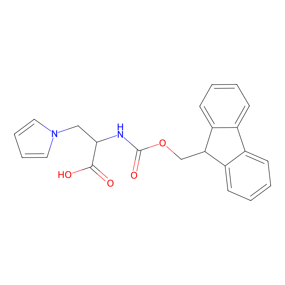2-({[(9H-fluoren-9-yl)methoxy]carbonyl}amino)-3-(1H-pyrrol-1-yl)propanoic acid molecular structure, CAS 2137512-97-9