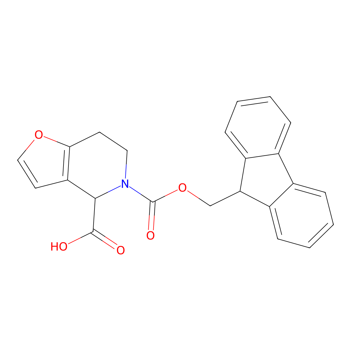 5-(((9H-fluoren-9-yl)methoxy)carbonyl)-4H,5H,6H,7H-furo(3,2-c)pyridine-4-carboxylic acid molecular structure, CAS 2137513-13-2