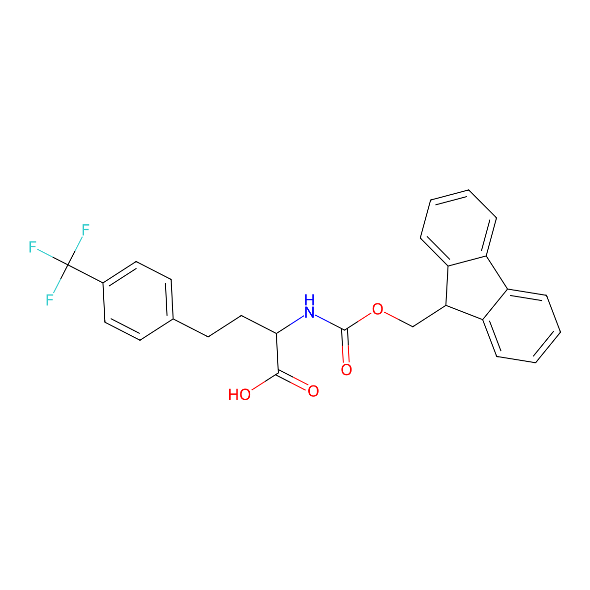 2-({[(9H-fluoren-9-yl)methoxy]carbonyl}amino)-4-[4-(trifluoromethyl)phenyl]butanoic acid molecular structure, CAS 2137513-33-6