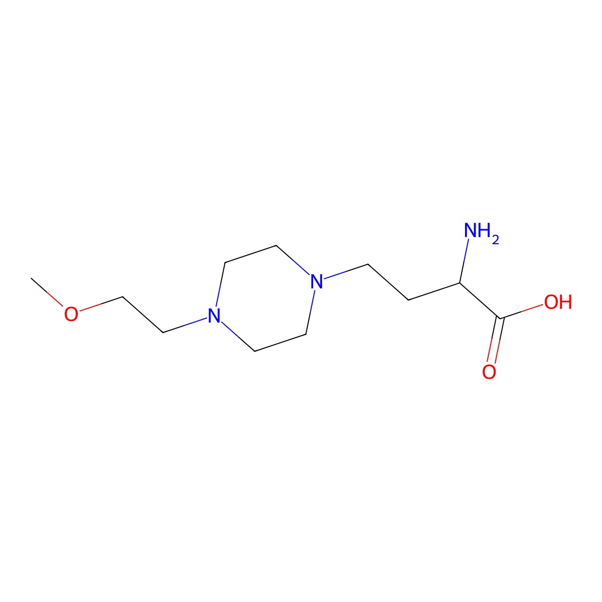 2-Amino-4-[4-(2-methoxyethyl)piperazin-1-yl]butanoic acid molecular structure, CAS 2137513-37-0