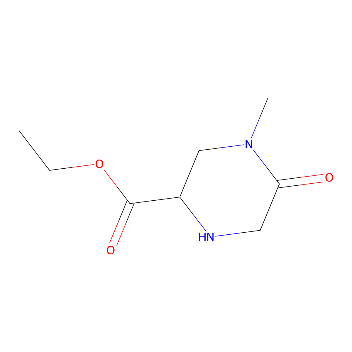 Ethyl 4-methyl-5-oxopiperazine-2-carboxylate molecular structure, CAS 2137514-11-3