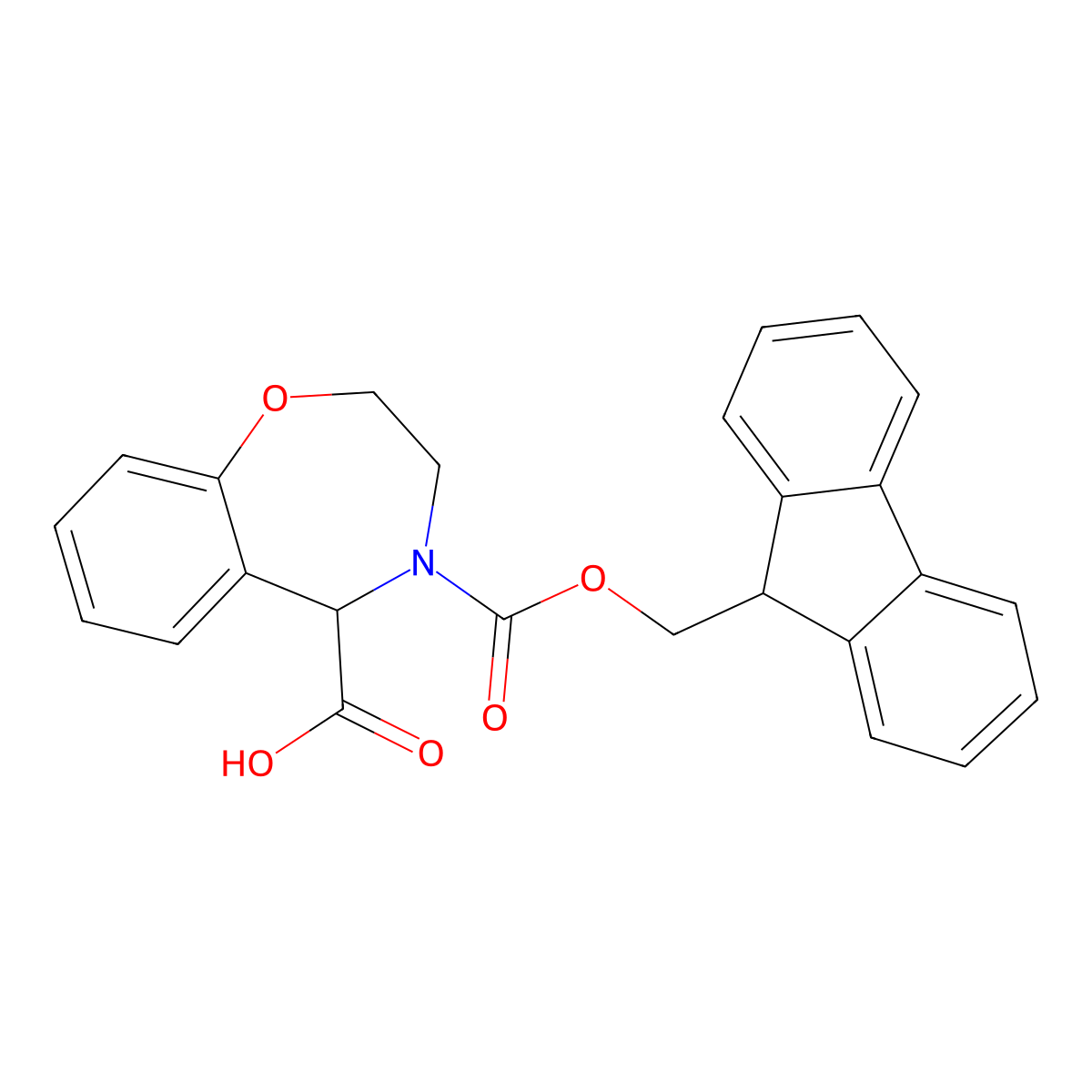 4-(((9H-fluoren-9-yl)methoxy)carbonyl)-2,3,4,5-tetrahydro-1,4-benzoxazepine-5-carboxylic acid molecular structure, CAS 2137514-33-9