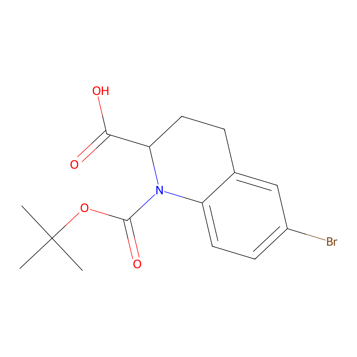 6-Bromo-1-[(tert-butoxy)carbonyl]-1,2,3,4-tetrahydroquinoline-2-carboxylic acid molecular structure, CAS 2137515-59-2
