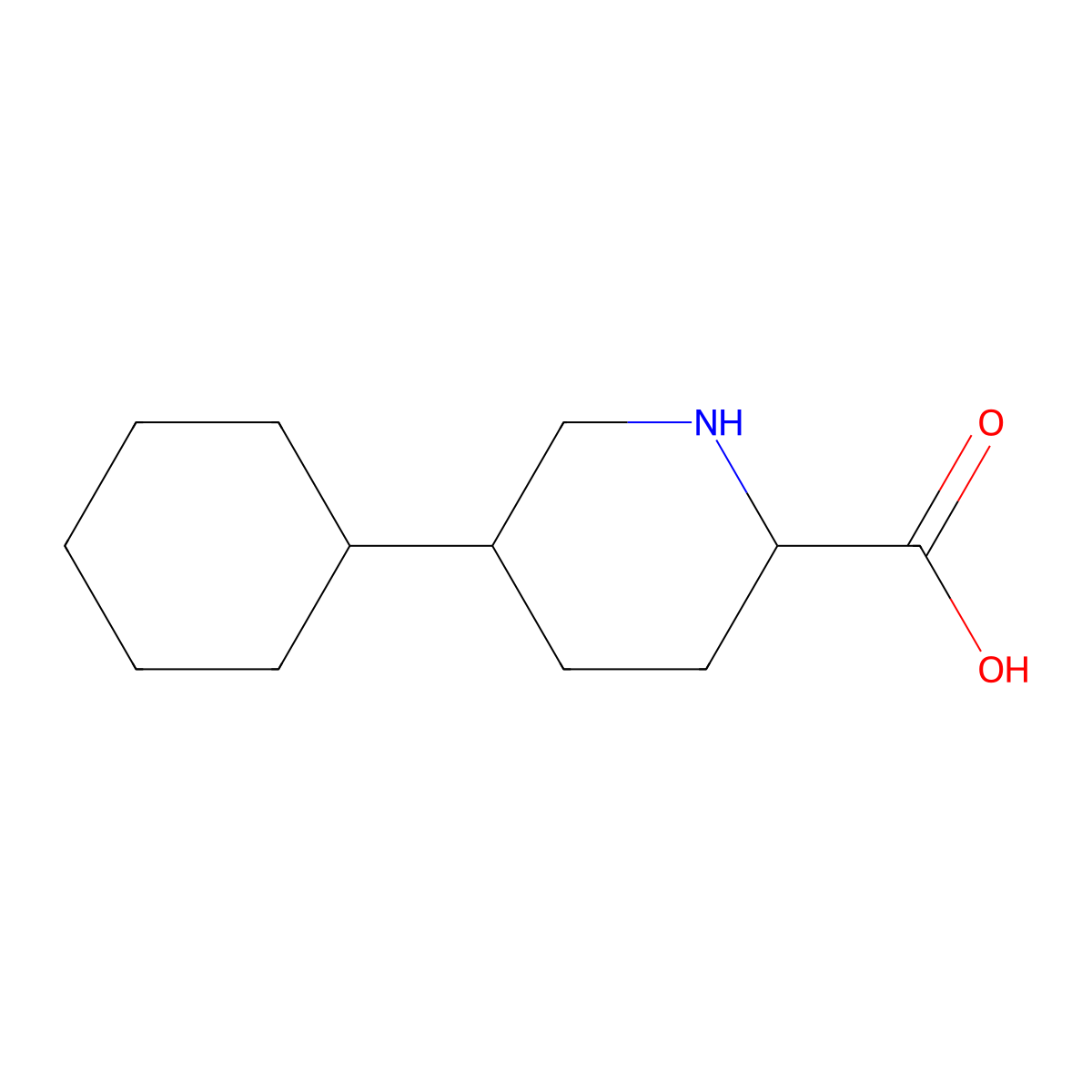 5-Cyclohexyl-2-piperidinecarboxylic Acid molecular structure, CAS 2137516-47-1