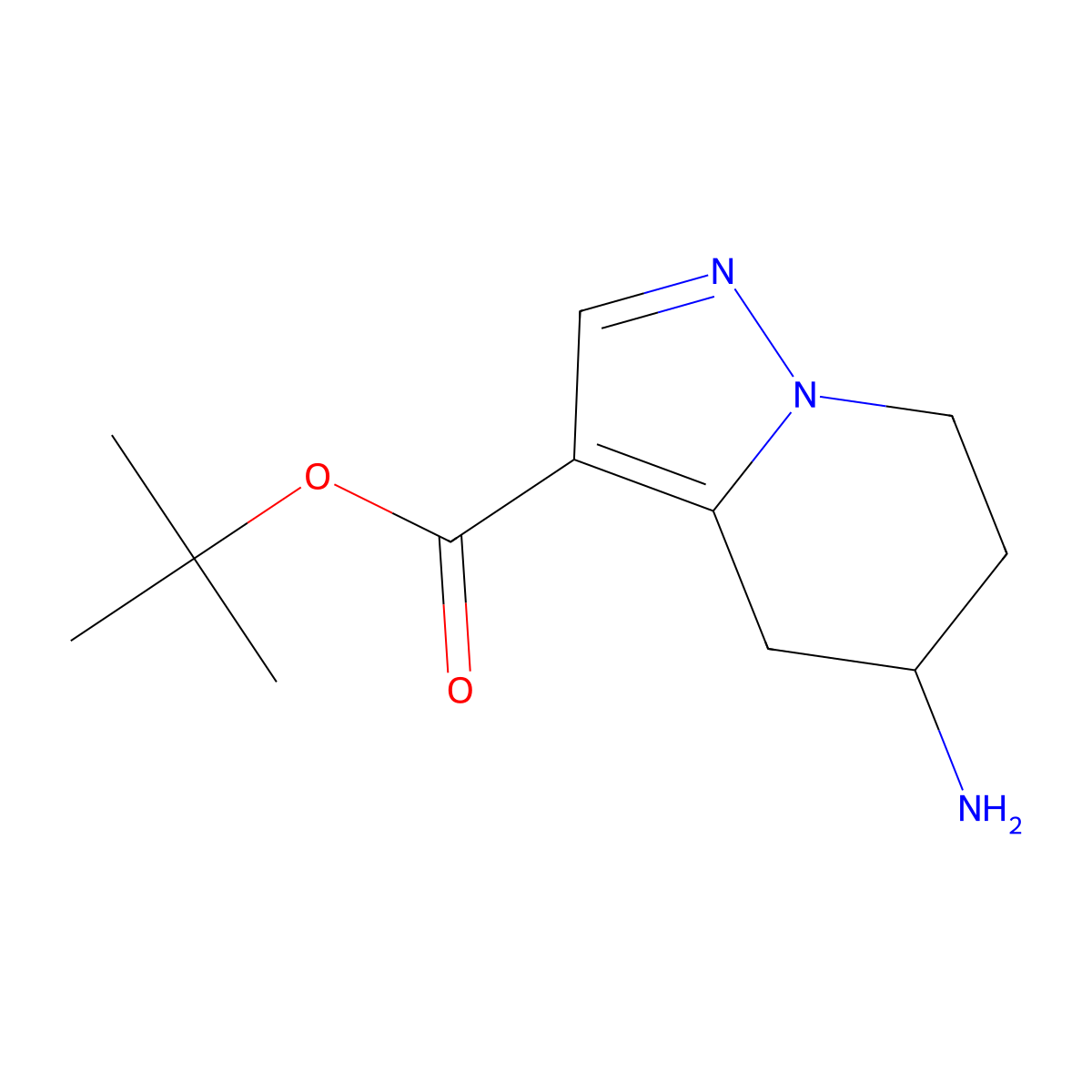 tert-butyl 5-amino-4H,5H,6H,7H-pyrazolo[1,5-a]pyridine-3-carboxylate molecular structure, CAS 2137517-00-9