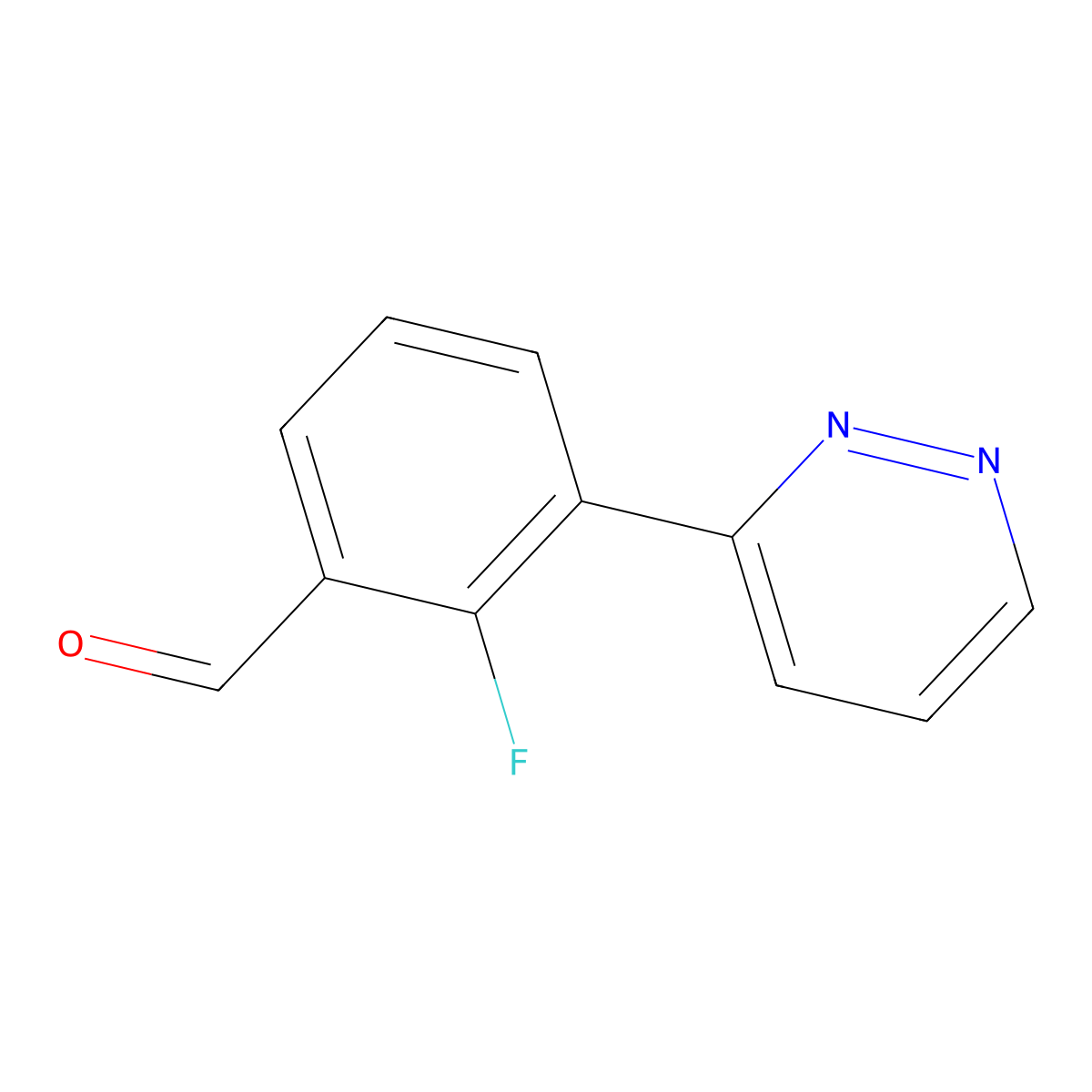 2-Fluoro-3-(pyridazin-3-yl)benzaldehyde molecular structure, CAS 2137518-46-6