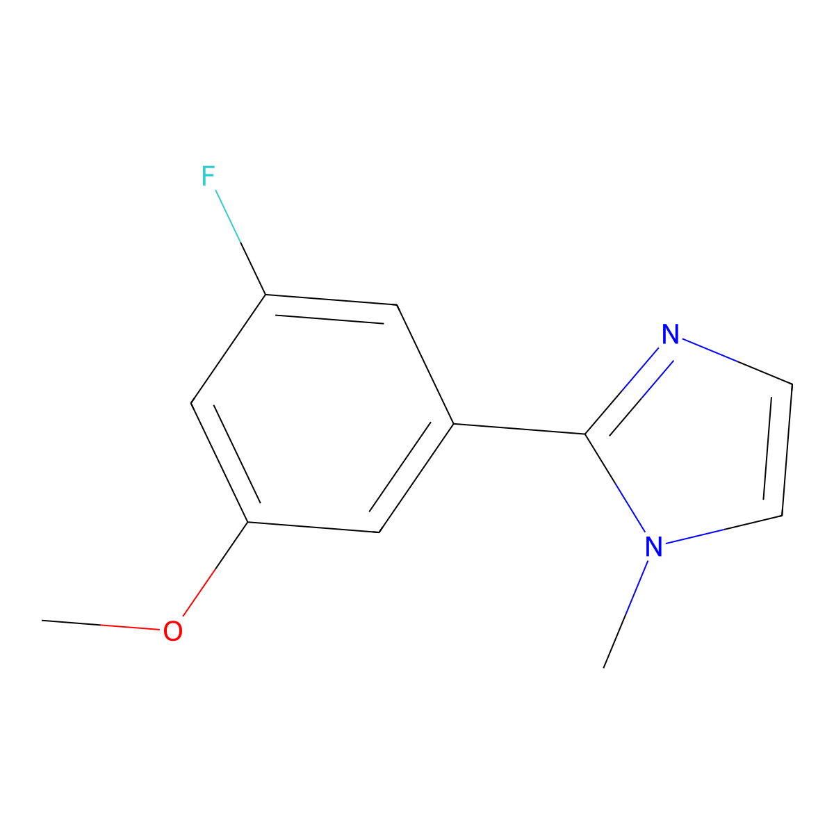 2-(3-fluoro-5-methoxyphenyl)-1-methyl-1H-imidazole molecular structure, CAS 2137518-51-3