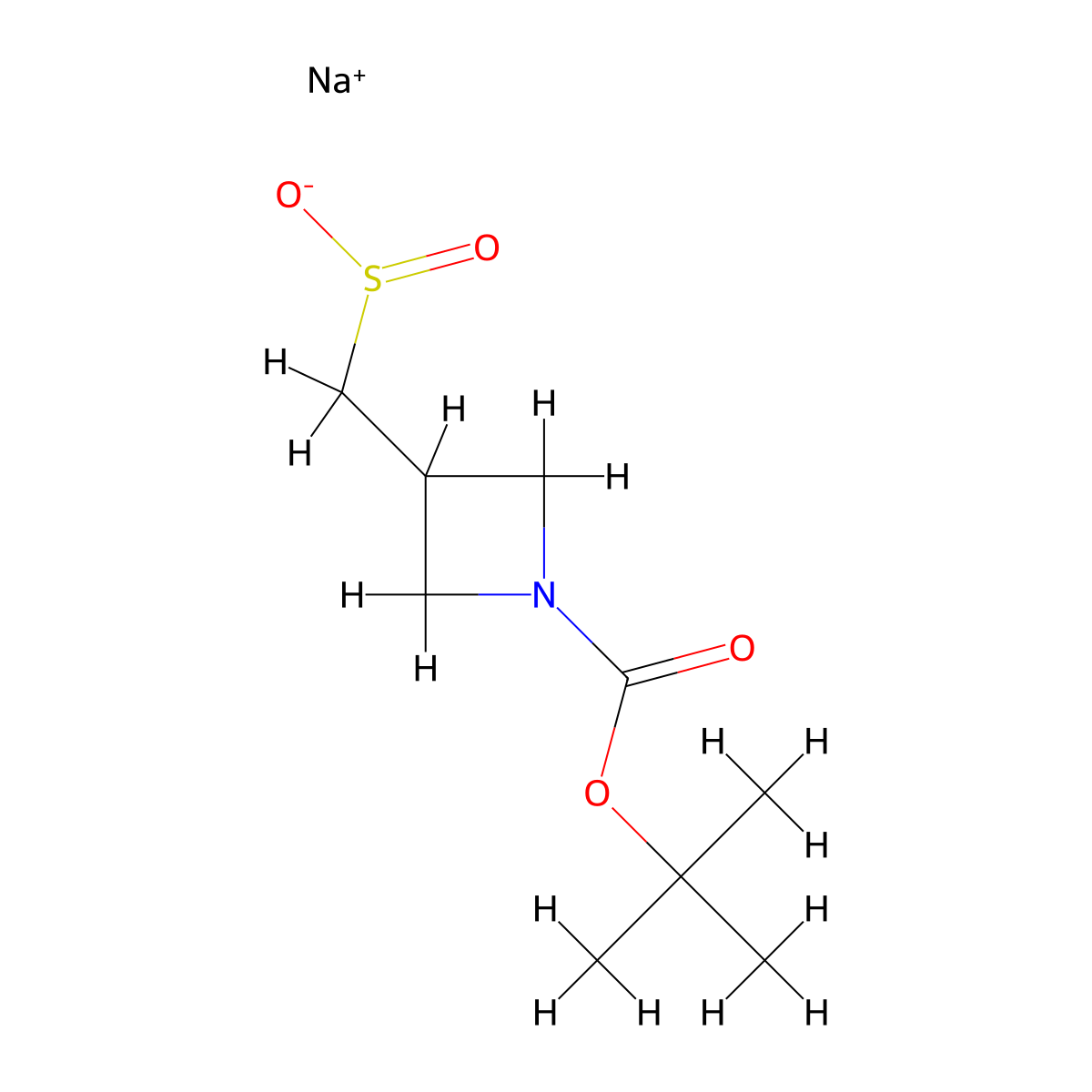 Sodium (1-((tert-butoxy)carbonyl)azetidin-3-yl)methanesulfinate molecular structure, CAS 2137518-78-4