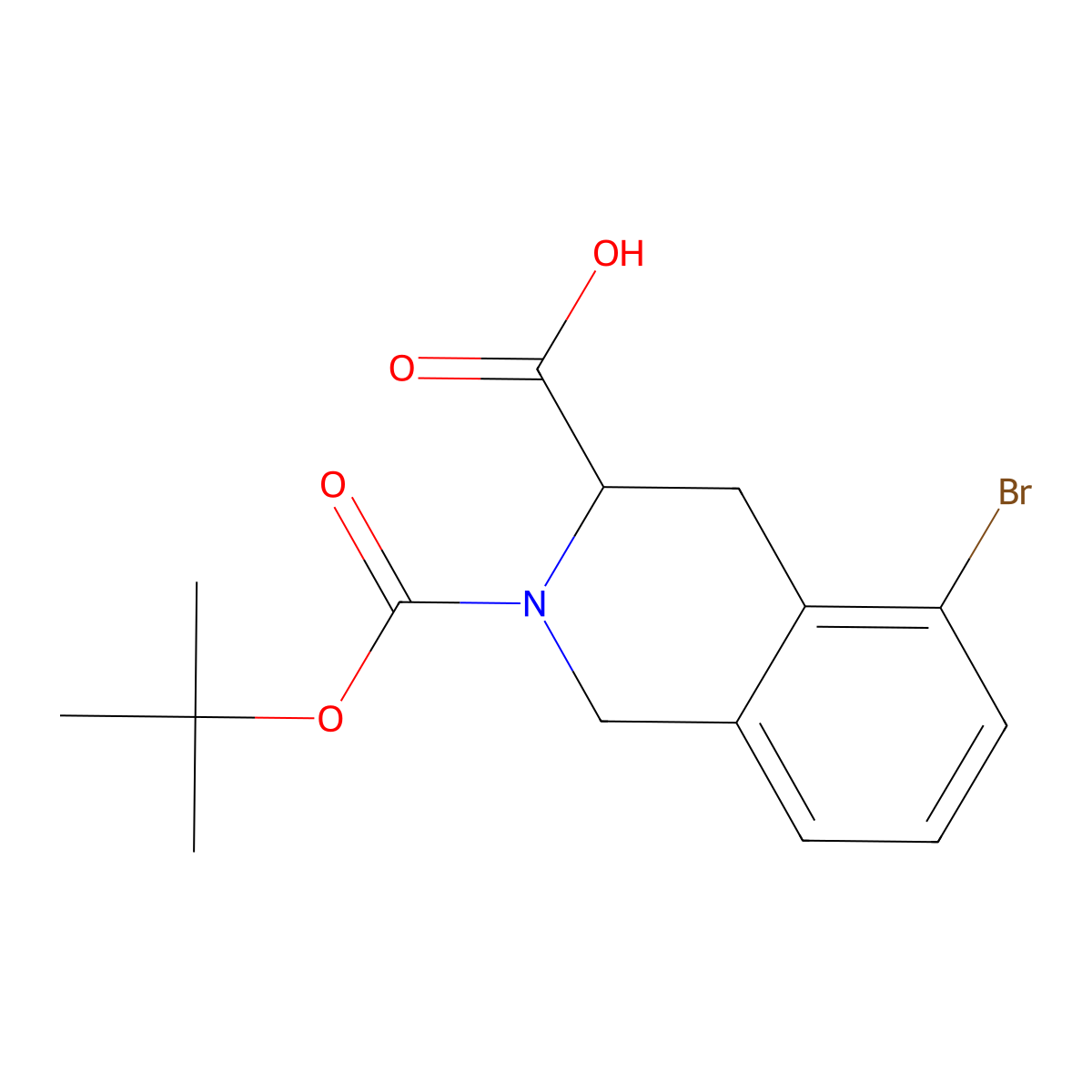 5-Bromo-2-[(tert-butoxy)carbonyl]-1,2,3,4-tetrahydroisoquinoline-3-carboxylic acid molecular structure, CAS 2137519-14-1