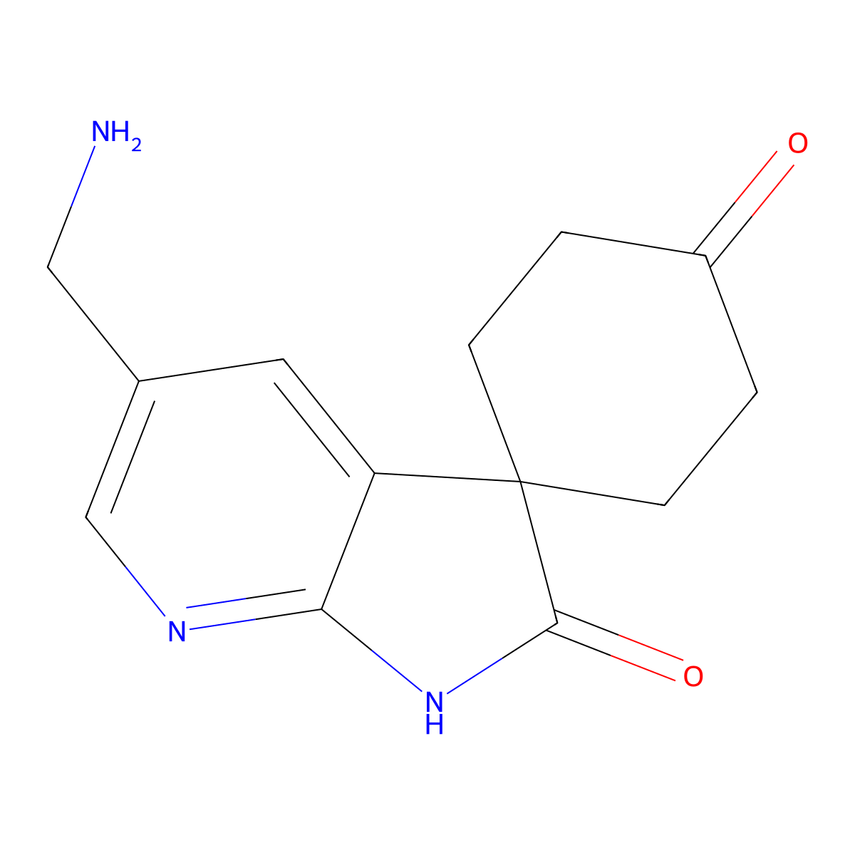 5'-(Aminomethyl)spiro[cyclohexane-1,3'-pyrrolo[2,3-b]pyridine]-2',4(1'H)-dione molecular structure, CAS 2137519-40-3