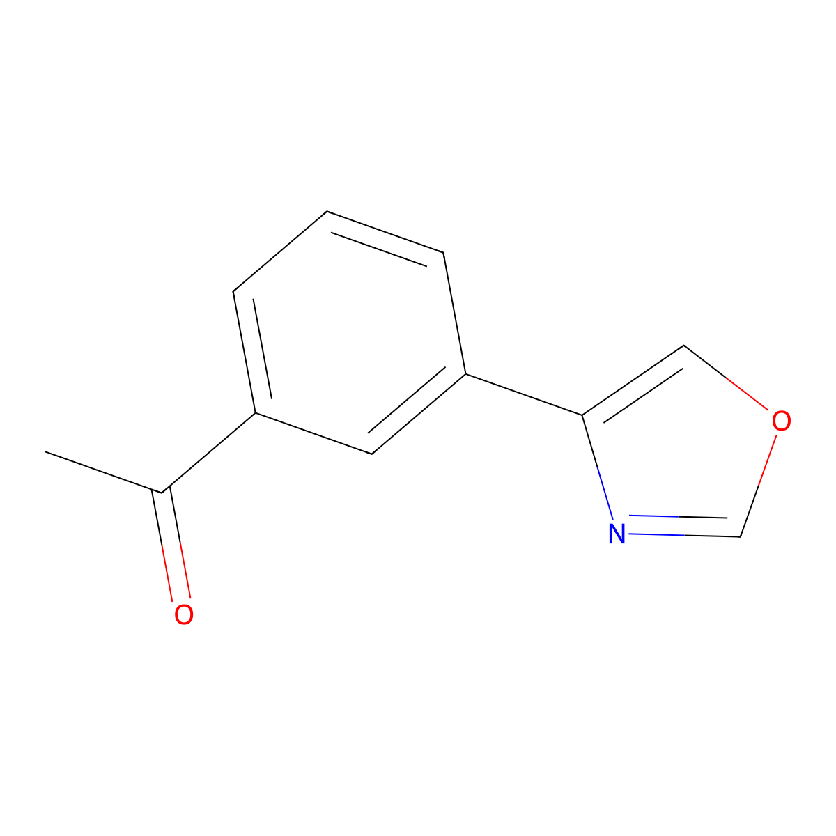 1-[3-(1,3-Oxazol-4-yl)phenyl]ethan-1-one molecular structure, CAS 2137519-80-1