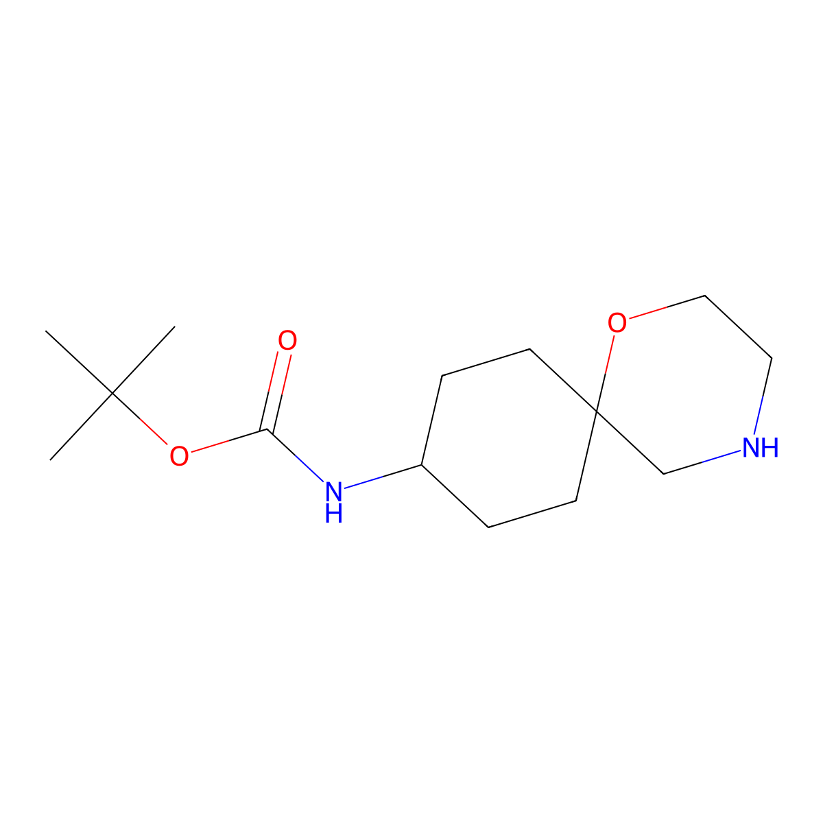 tert-butyl N-{1-oxa-4-azaspiro[5.5]undecan-9-yl}carbamate molecular structure, CAS 2137530-34-6