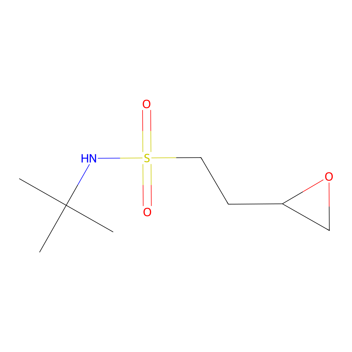 N-tert-butyl-2-(oxiran-2-yl)ethane-1-sulfonamide molecular structure, CAS 2137530-62-0
