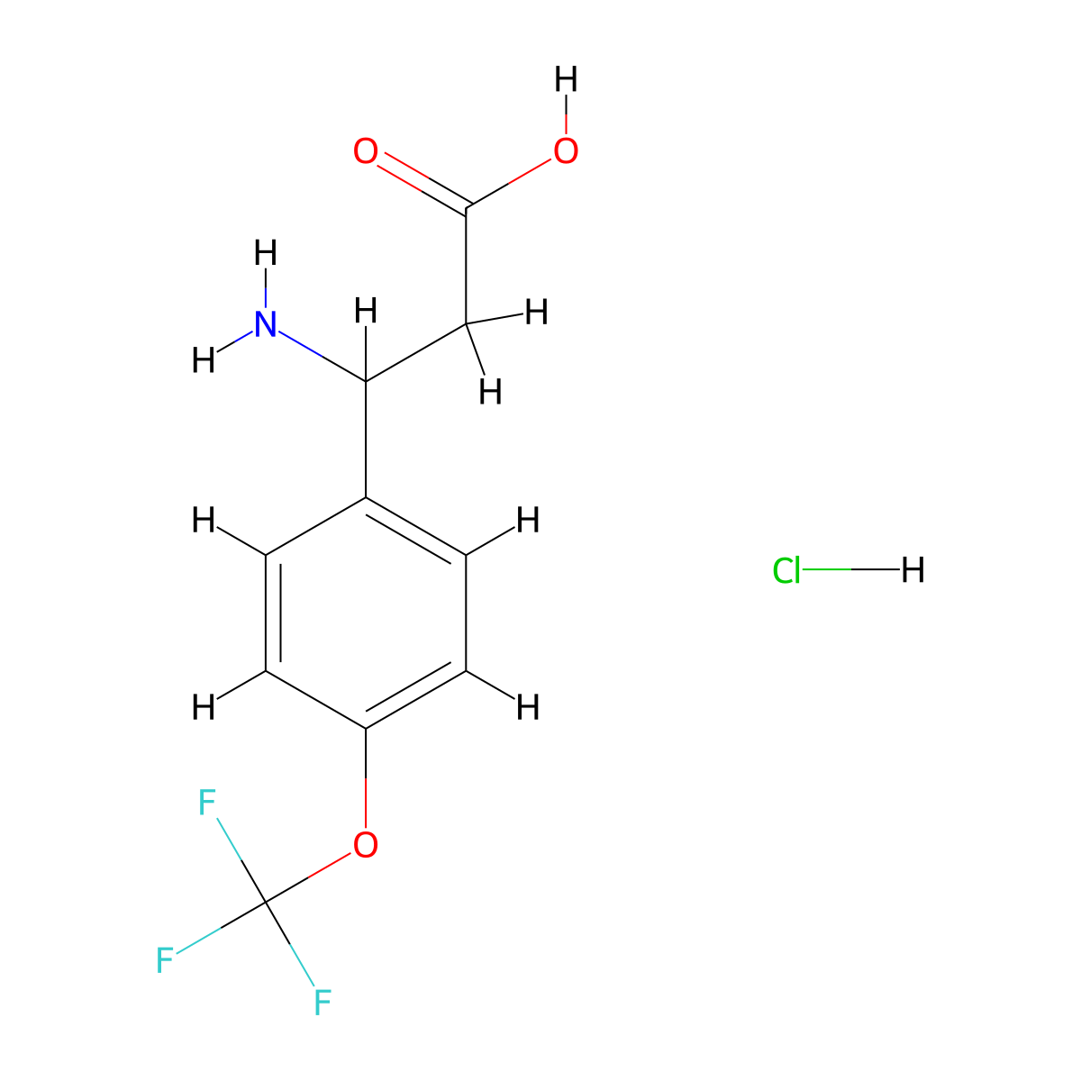 3-Amino-3-[4-(trifluoromethoxy)phenyl]propanoic acid hydrochloride molecular structure, CAS 2137530-69-7