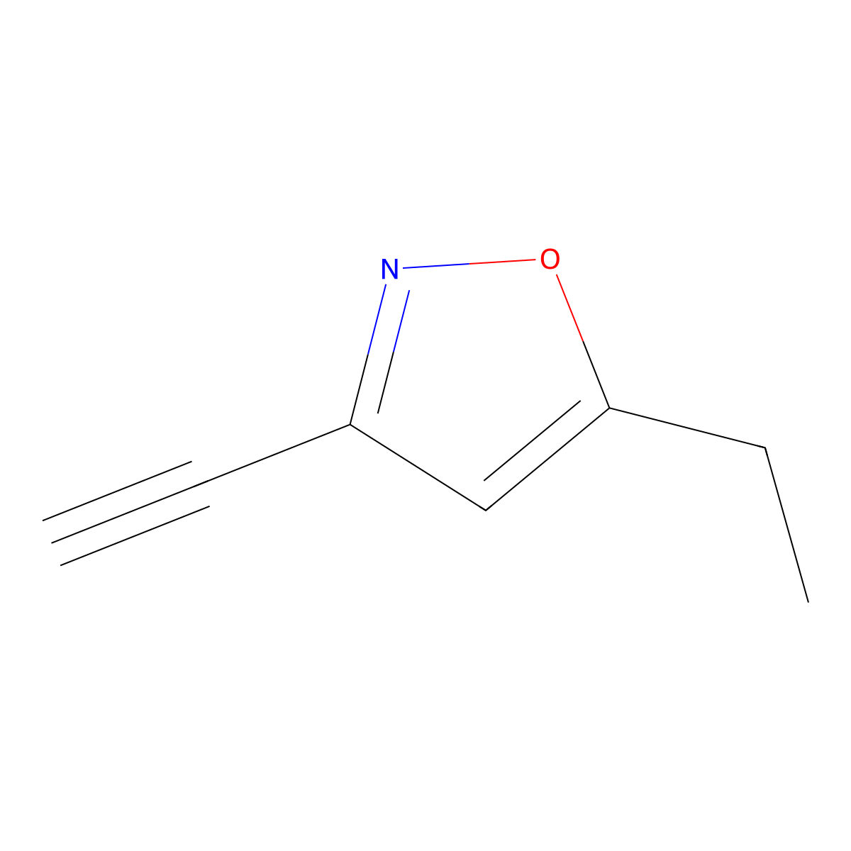 5-Ethyl-3-ethynyl-1,2-oxazole molecular structure, CAS 2137530-80-2
